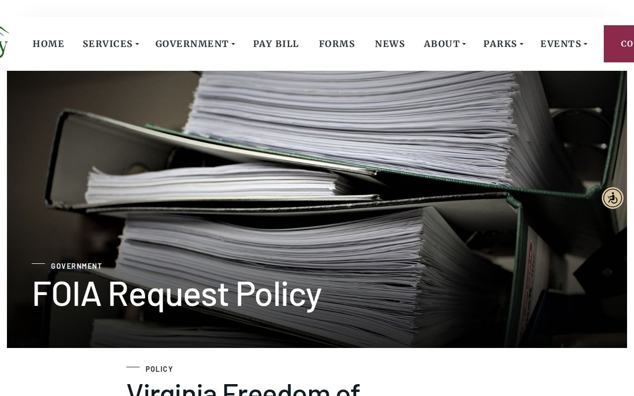 Town of Luray Virginia FOIA request information
