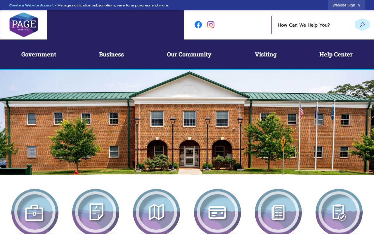 Page County criminal records government directory