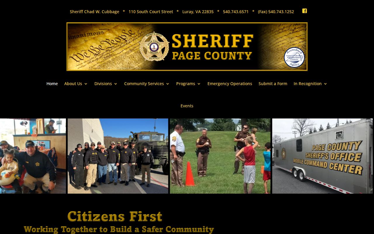 Page County sheriff criminal record request forms