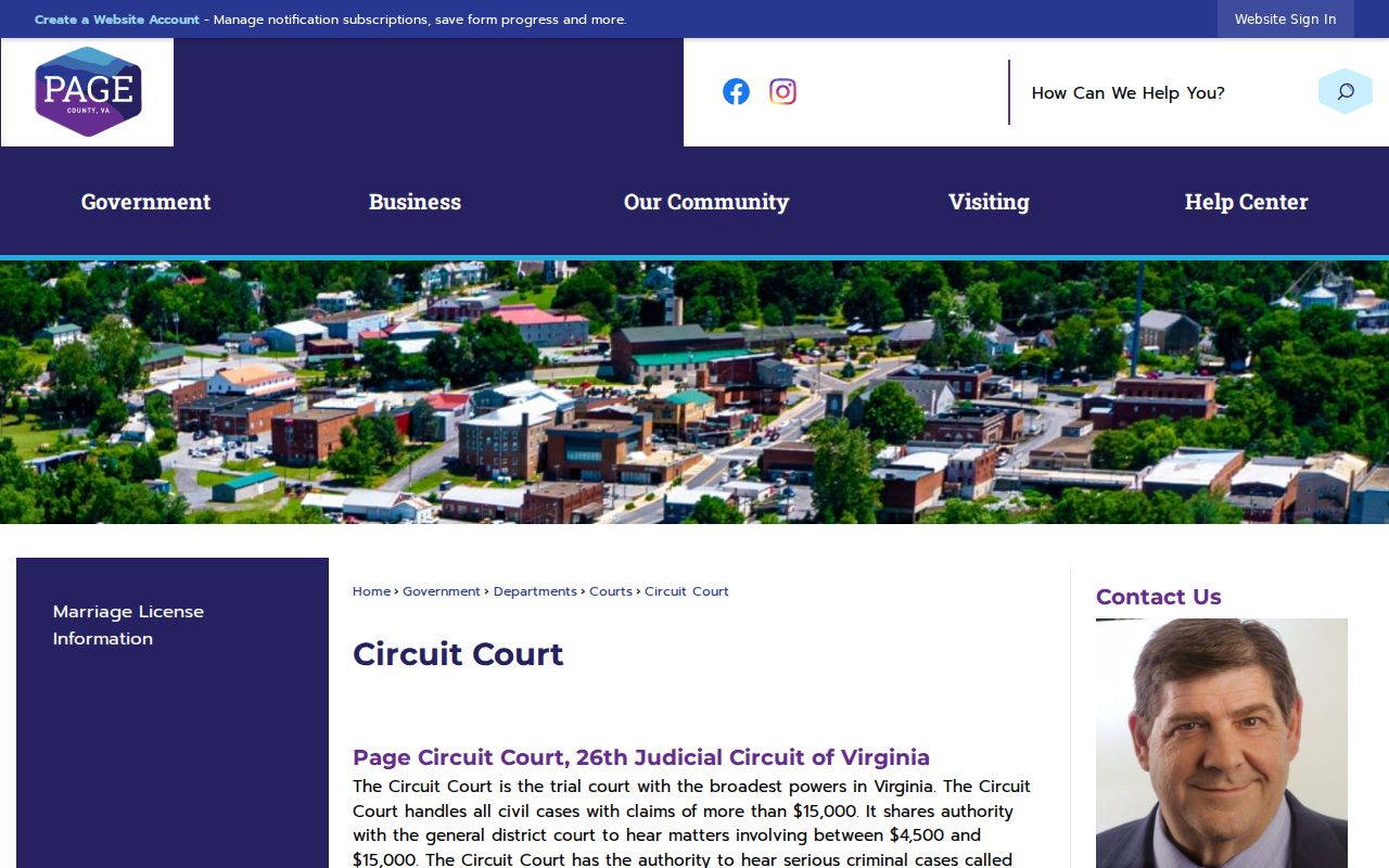 Page County criminal court record office