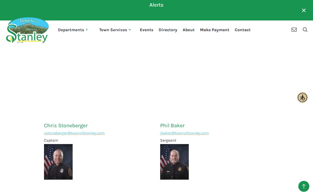 Official Stanley Police Department webpage